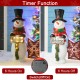 Glitzhome 29.25"H Christmas Resin Snowman Porch Décor includes 8 Warm White Lights with Timer
