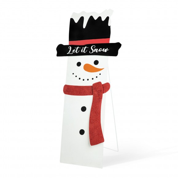 Glitzhome 36"H Metal Glittered Snowman Porch Decor