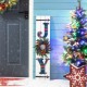 Glitzhome 36"H Wood Plaid "JOY" Porch Decor with Wreath