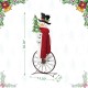 Glitzhome 32"H Metal Snowman Riding Bike Porch Decor