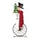 Glitzhome 32"H Metal Snowman Riding Bike Porch Decor