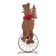 Glitzhome 32"H Metal Snowman Riding Bike Porch Decor