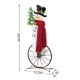 Glitzhome 32"H Metal Snowman Riding Bike Porch Decor