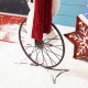 Glitzhome 32"H Metal Snowman Riding Bike Porch Decor