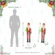 Glitzhome 43.25"H Metal Christmas Nutcracker Yard Stake or Standing Decor or Hanging Decor (Three Function)