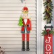 Glitzhome 43.25"H Metal Christmas Nutcracker Yard Stake or Standing Decor or Hanging Decor (Three Function)