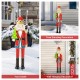 Glitzhome 43.25"H Metal Christmas Nutcracker Yard Stake or Standing Decor or Hanging Decor (Three Function)