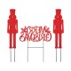 Glitzhome 2PK Metal Nutcracker and One MERRY CHRISTMAS Yard Stakes