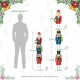 Glitzhome Set of 3 Metal Nutcracker Yard Stake or Standing Decor or Wall Decor (Three Function)