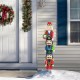 Glitzhome Set of 3 Metal Nutcracker Yard Stake or Standing Decor or Wall Decor (Three Function)