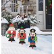 Glitzhome 20"H Wooden Nutcracker Yard Stake, Set of 3