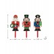 Glitzhome 20"H Wooden Nutcracker Yard Stake, Set of 3