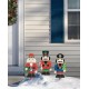 Glitzhome 20"H Wooden Nutcracker Yard Stake, Set of 3