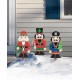 Glitzhome 20"H Wooden Nutcracker Yard Stake, Set of 3