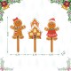 Glitzhome Set of 3 Wooden Gingerbread Man Yard Stake