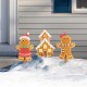 Glitzhome Set of 3 Wooden Gingerbread Man Yard Stake