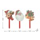 Glitzhome Set of 3 Wooden Glitter Santa, Bell and Reindeer Yard Stake