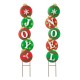 Glitzhome Set of 2 Metal Metal JOY & NOEL Ornament Yard Stake or Wall Decor (Two Function)