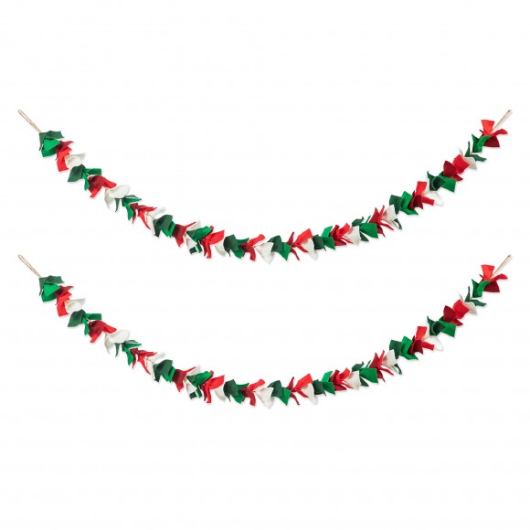 Glitzhome 2pk 6ft Christmas Multi Color Felt Garland