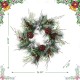 Glitzhome 24"D Frosted Ornament, Berry & Pinecone Wreath