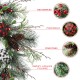 Glitzhome 24"D Frosted Ornament, Berry & Pinecone Wreath