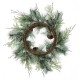 Glitzhome 24"D Frosted Ornament, Berry & Pinecone Wreath