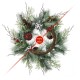 Glitzhome 24"D Frosted Ornament, Berry & Pinecone Wreath