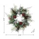 Glitzhome 24"D Frosted Ornament, Berry & Pinecone Wreath