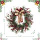 Glitzhome 24"D Frosted Berry, Pine with Bowknot Wreath