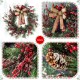 Glitzhome 24"D Frosted Berry, Pine with Bowknot Wreath