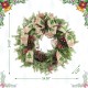 Glitzhome 24"D Cypress Leaves Pinecone With Bowknot Ribbon Wreath