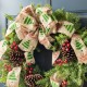 Glitzhome 24"D Cypress Leaves Pinecone With Bowknot Ribbon Wreath