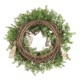 Glitzhome 24"D Cypress Leaves Pinecone With Bowknot Ribbon Wreath