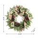 Glitzhome 24"D Cypress Leaves Pinecone With Bowknot Ribbon Wreath