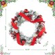 Glitzhome 24"D Flocked Berry, Pinecone Ribbon Wreath