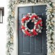 Glitzhome 24"D Flocked Berry, Pinecone Ribbon Wreath