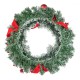 Glitzhome 24"D Flocked Berry, Pinecone Ribbon Wreath