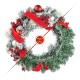 Glitzhome 24"D Flocked Berry, Pinecone Ribbon Wreath