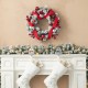 Glitzhome 24"D Flocked Berry, Pinecone Ribbon Wreath