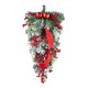 Glitzhome 25"H Flocked Berry, Ornament and Pinecone Ribbon Teardrop