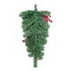 Glitzhome 25"H Flocked Berry, Ornament and Pinecone Ribbon Teardrop