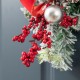 Glitzhome 25"H Flocked Berry, Ornament and Pinecone Ribbon Teardrop