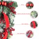 Glitzhome 25"H Flocked Berry, Ornament and Pinecone Ribbon Teardrop
