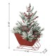 Glitzhome 21"H Christmas Red Sleigh Frosted Floral Centerpiece