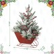 Glitzhome 21"H Christmas Red Sleigh Frosted Floral Centerpiece