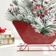 Glitzhome 21"H Christmas Red Sleigh Frosted Floral Centerpiece