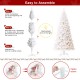 Glitzhome 8ft Pre-Lit White Pine Slim Artificial Christmas Tree with 500 Warm White Lights & Remote Controller