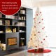 Glitzhome 10ft Pre-Lit White Pine Slim Artificial Christmas Tree with 800 Warm White Lights & Remote Controller