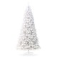 Glitzhome 10ft Pre-Lit White Pine Slim Artificial Christmas Tree with 800 Warm White Lights & Remote Controller