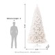 Glitzhome 10ft Pre-Lit White Pine Slim Artificial Christmas Tree with 800 Warm White Lights & Remote Controller